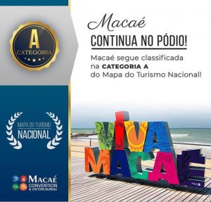 Macaé categoria A no Mapa de Turismo